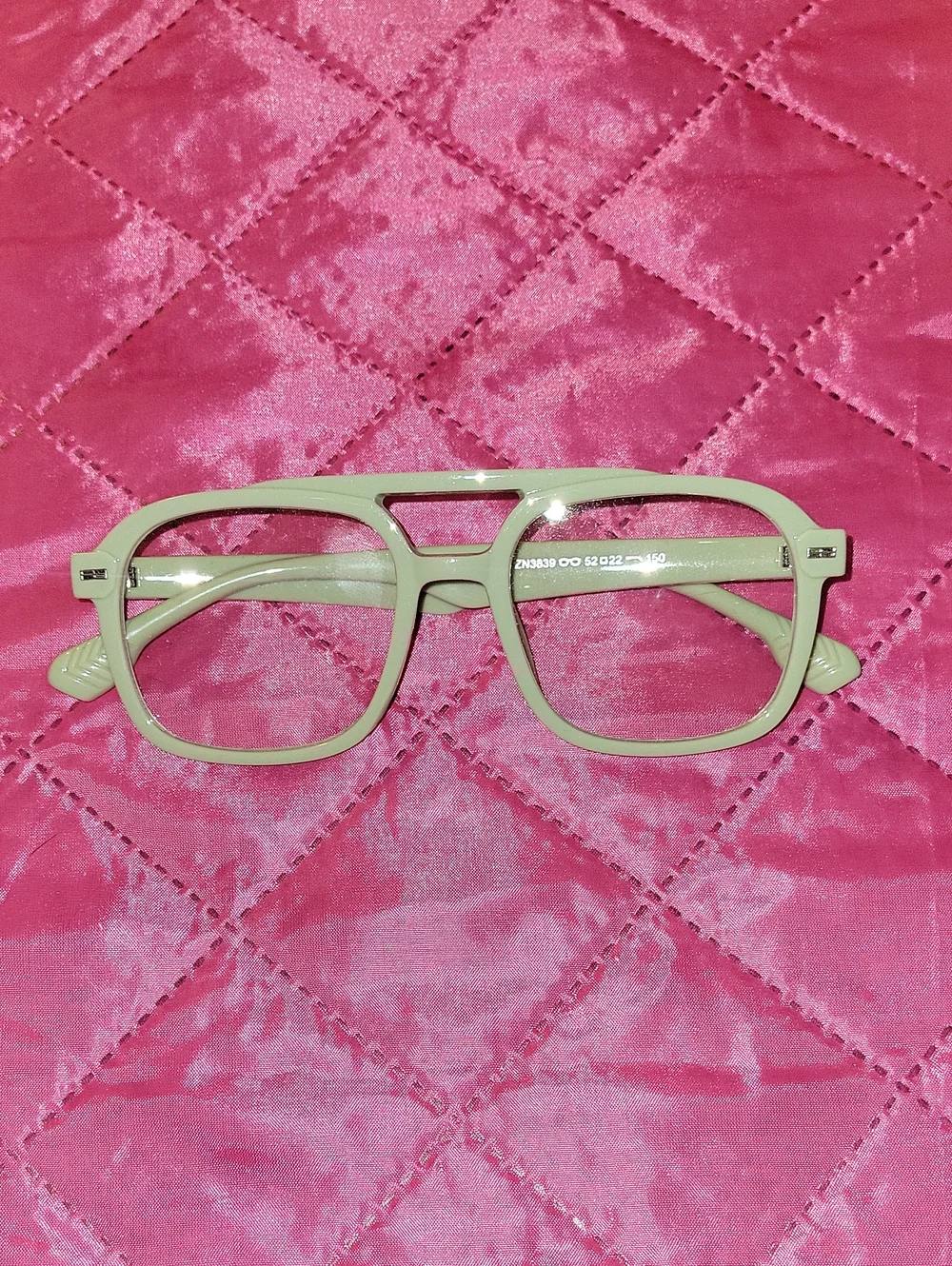Oversized Retro Aviator Square Frame Glasses in Light Green